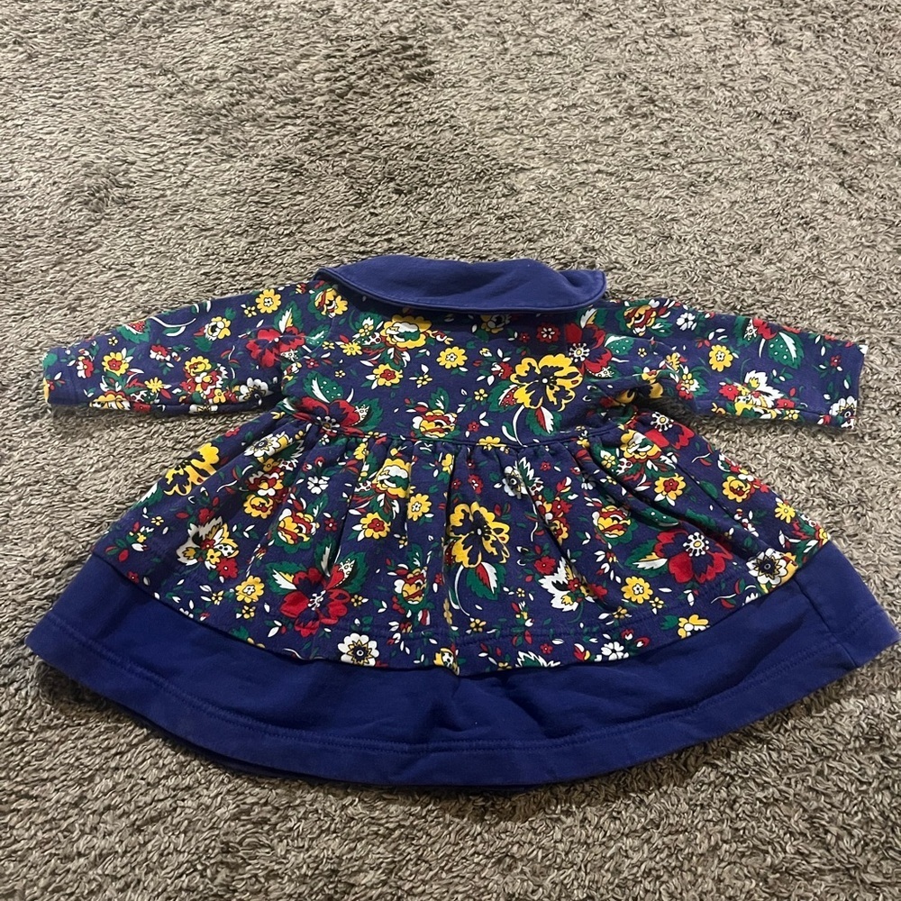 Baby N Nordstrom Vintage Purple Floral Coat With Collar Size 9 Month - Picture 5 of 5